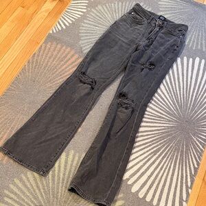 BDG Urban Outfitters Black Distressed High Rise Flare Jeans